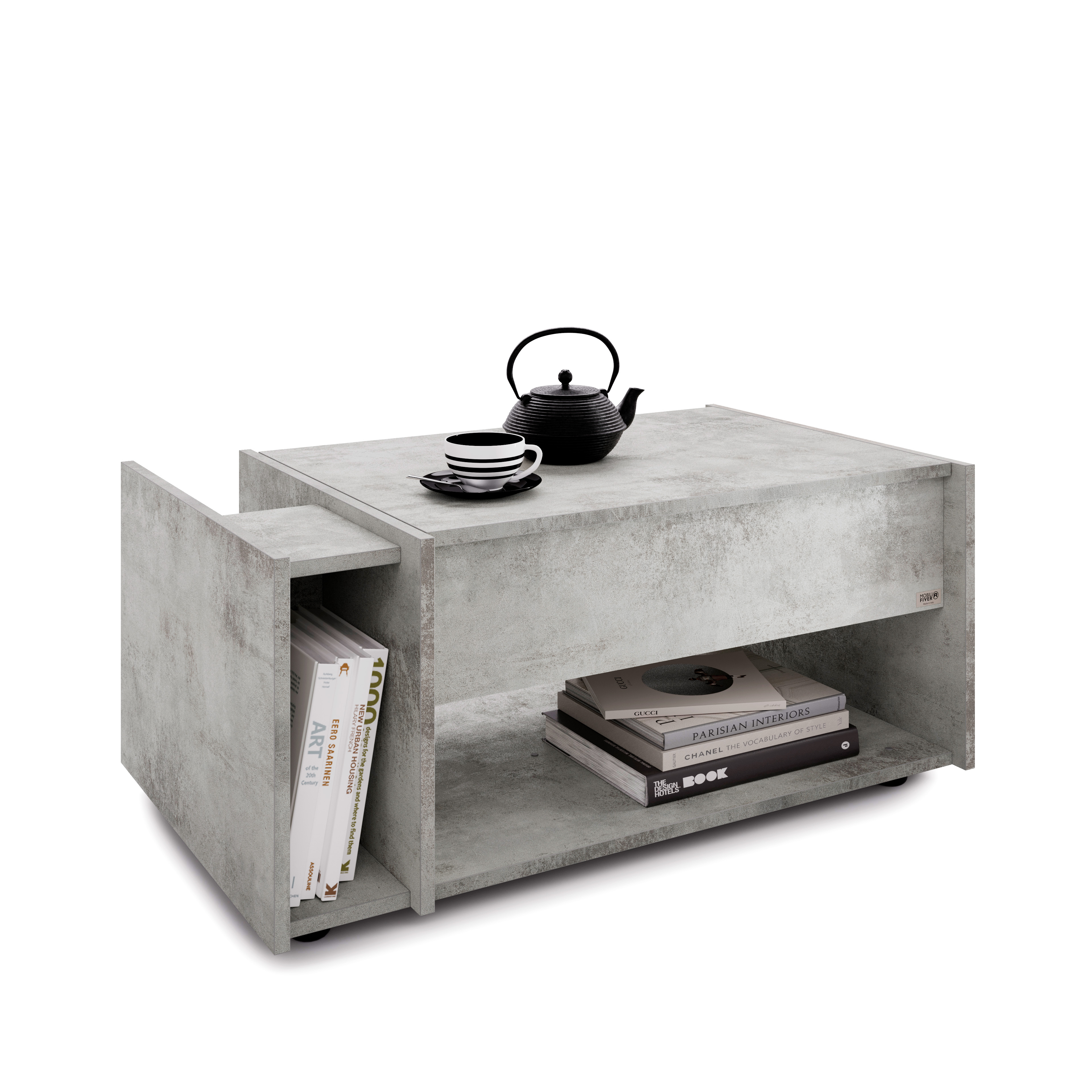 Table Basse Relevable Romina, Gris Béton