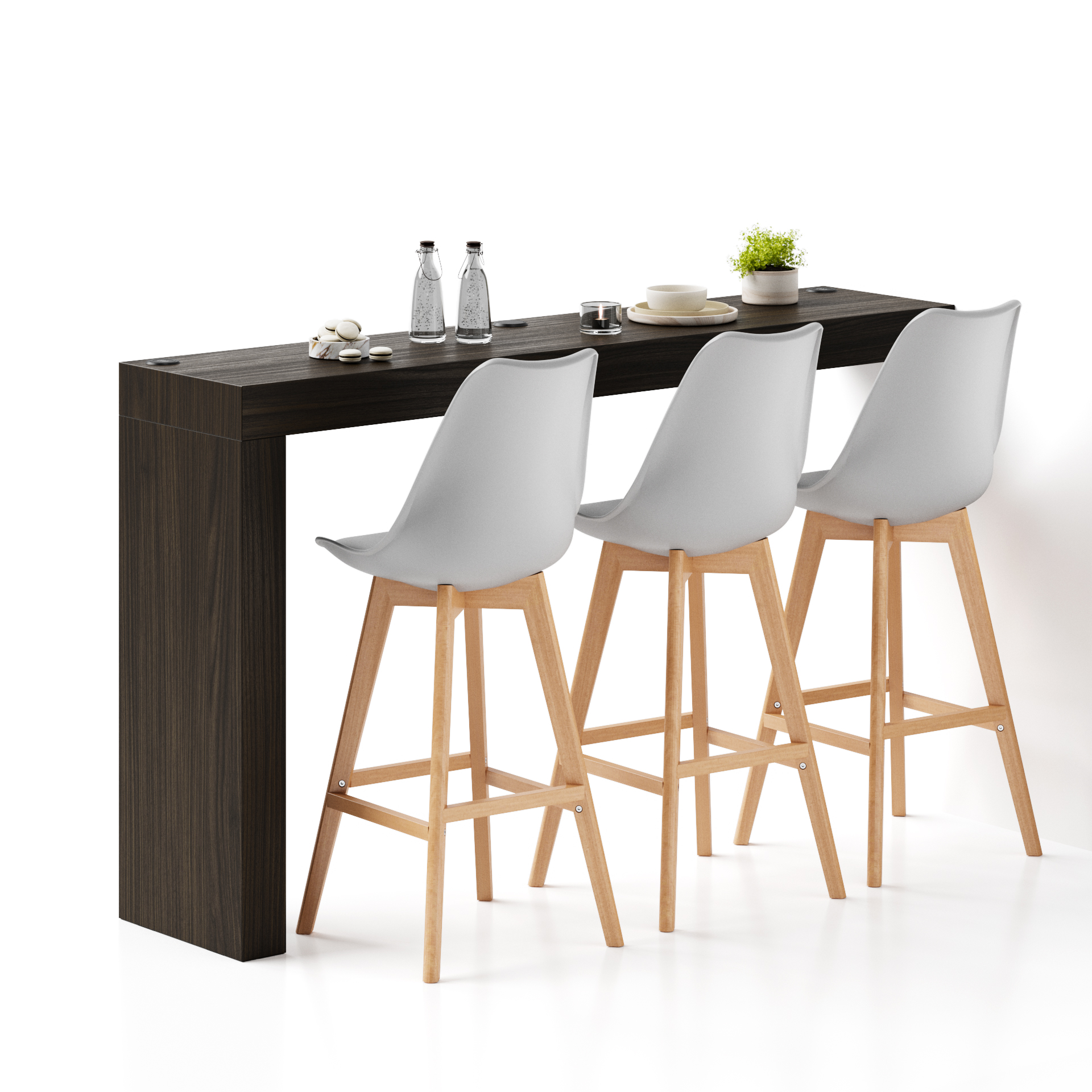 Péninsule Evolution 180x40, Noyer Américain à Chargeur Sans Fil