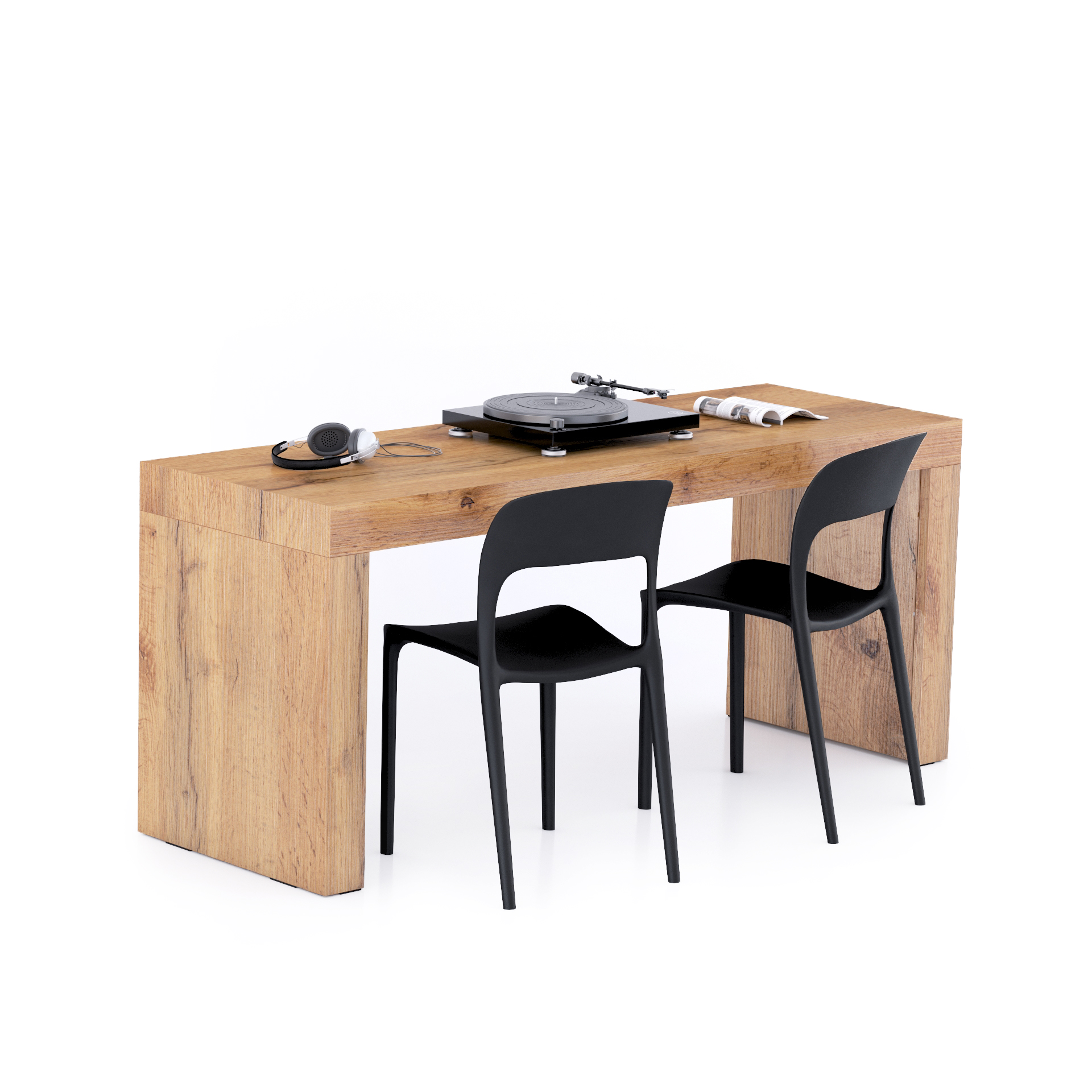 Table à manger Evolution 180x60, Bois Rustique avec 2 pieds