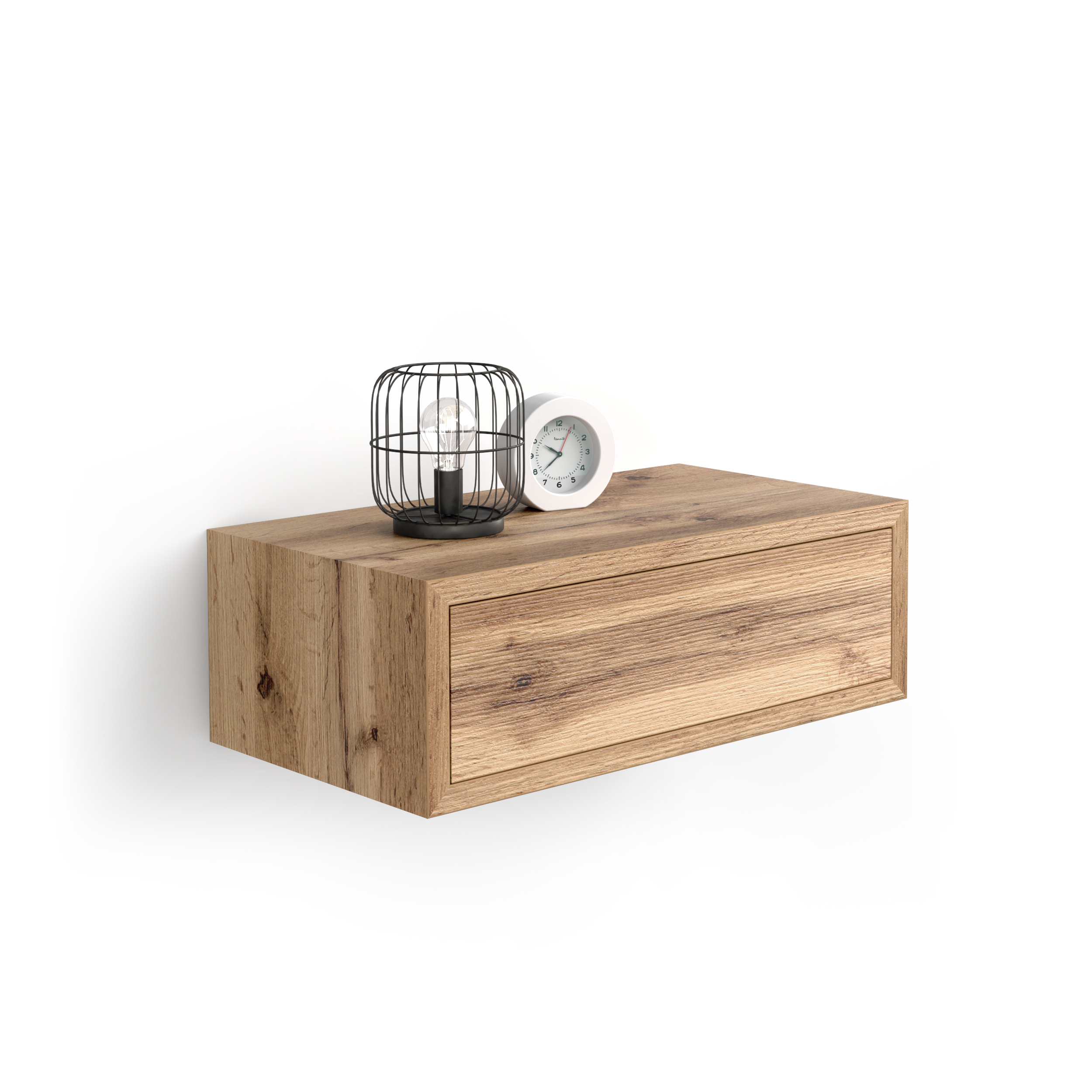 Table de chevet suspendue Riccardo, Bois Rustique