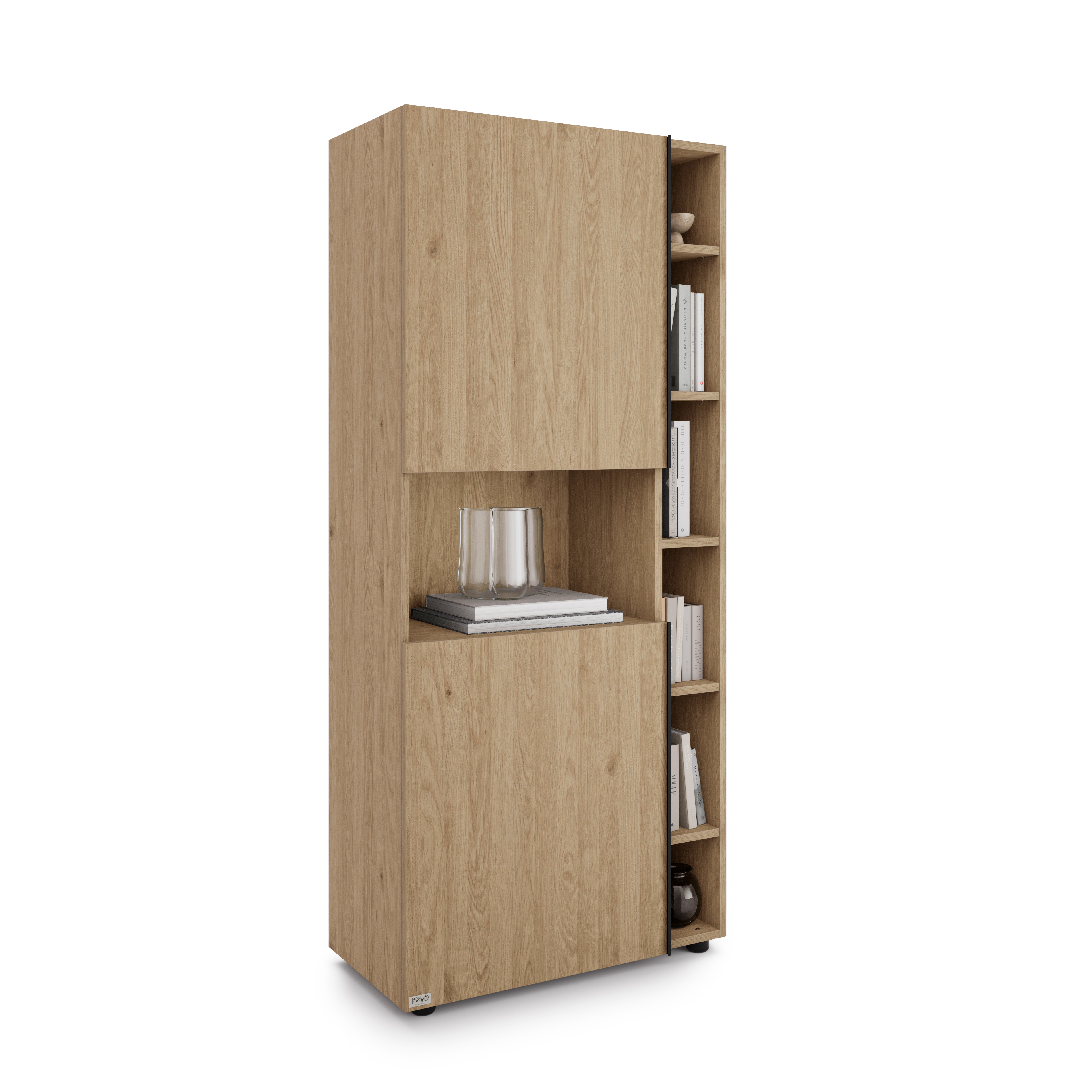 Libreria Componibile Romina (76,8 x 173,6 cm), Rovere Naturale