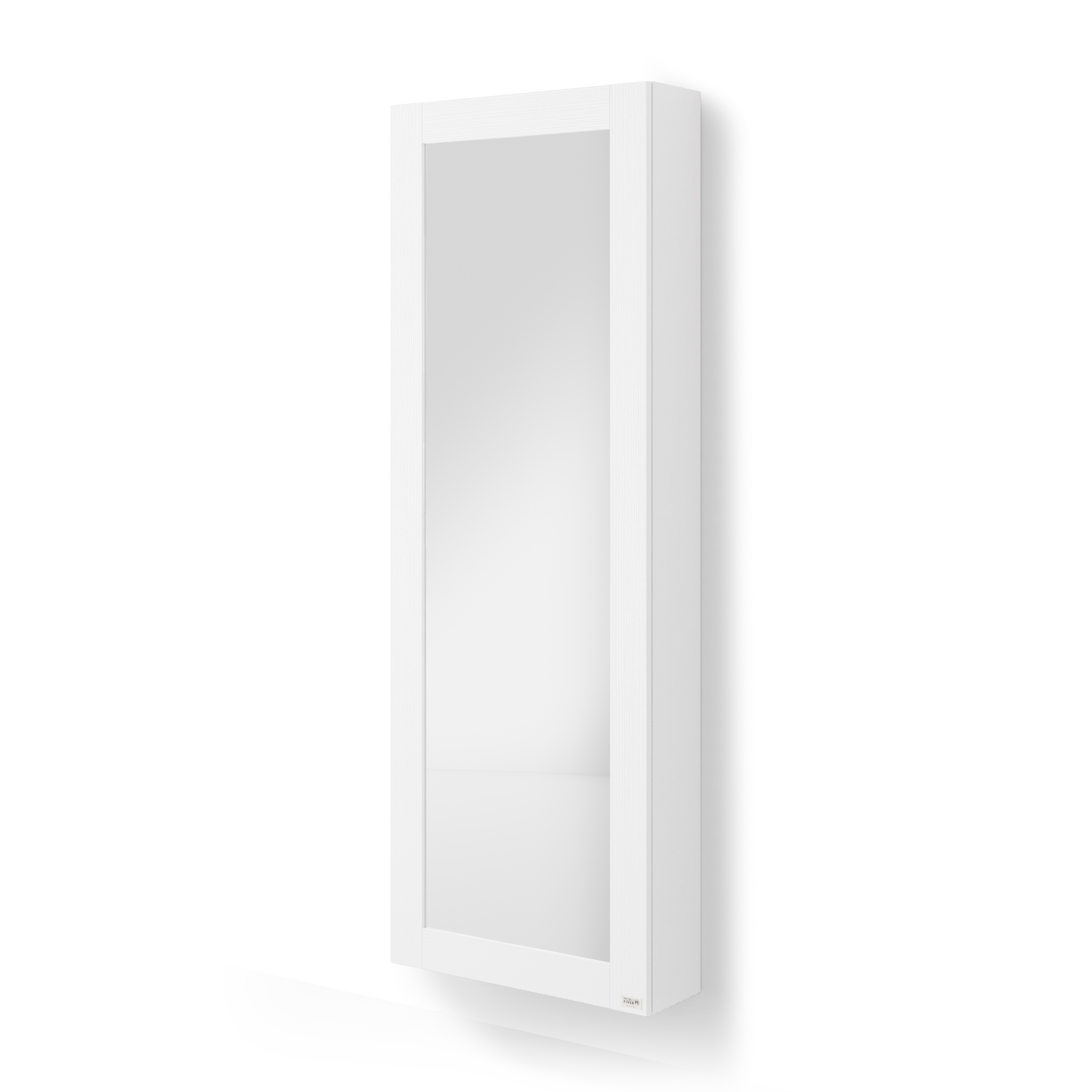 Scarpiera con specchio sospesa Rachele 170x60 cm, Bianco Frassino