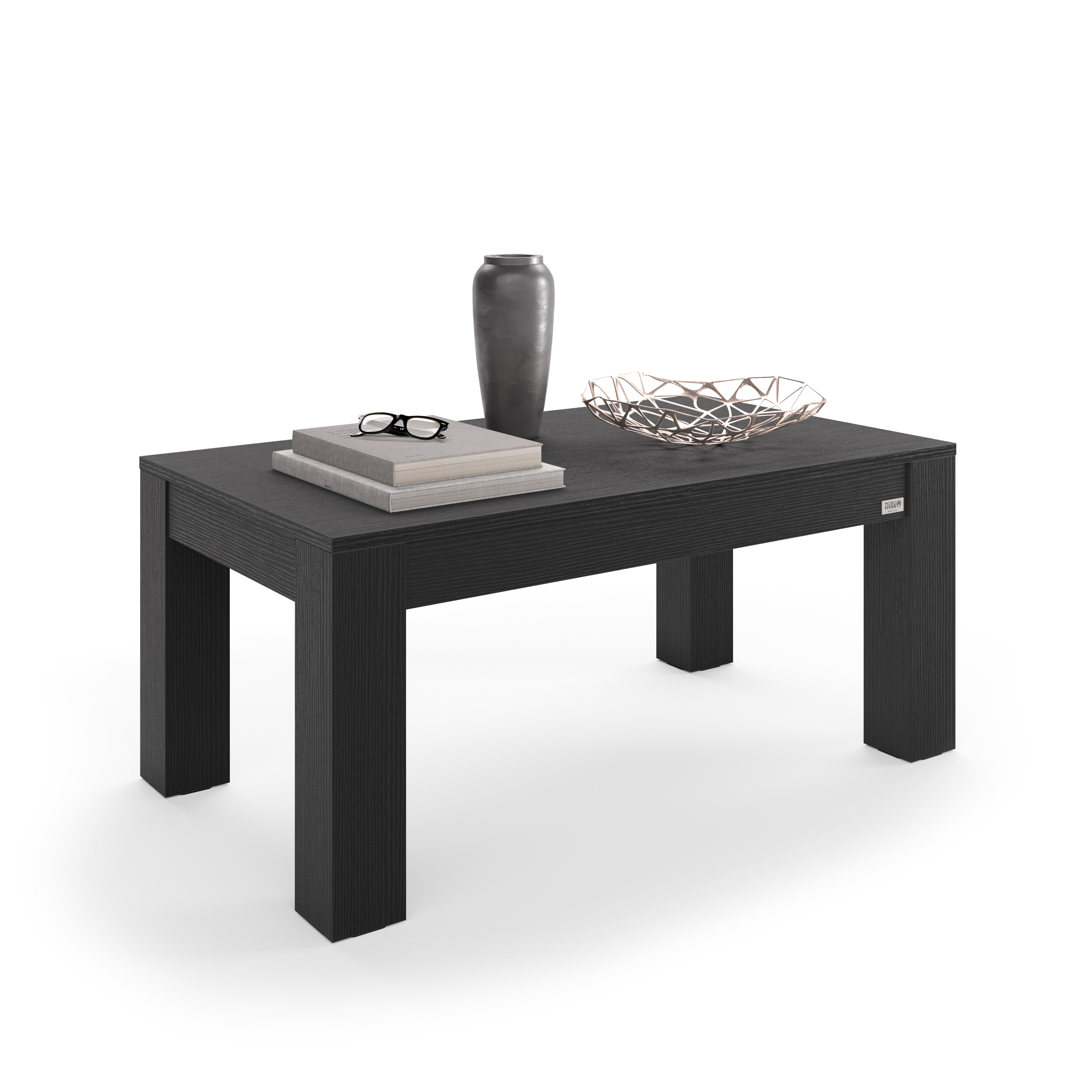 Table basse Rachele 104x60 cm, Frêne Noir